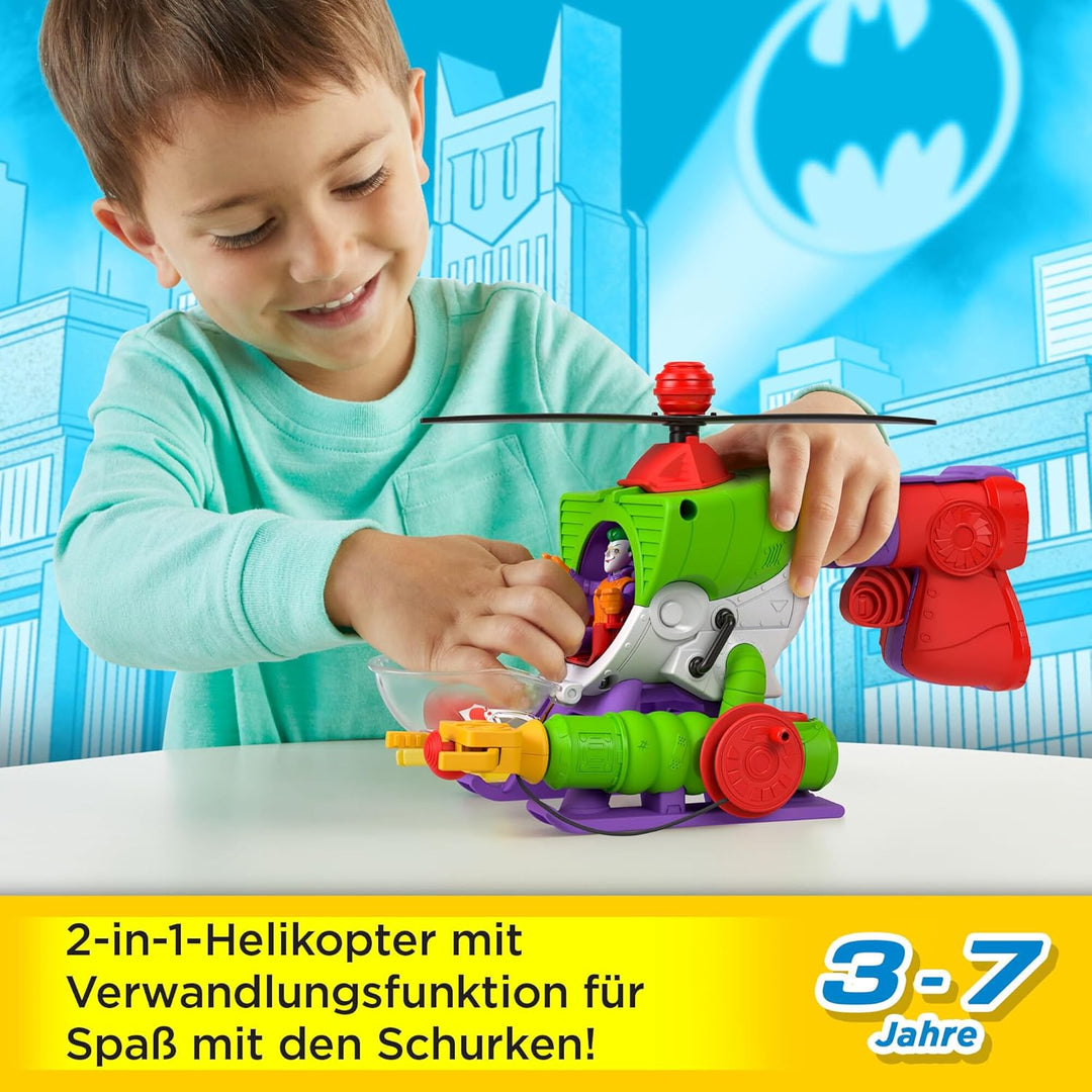 IMAGINEXT DC Super Friends Joker Robocopter - 2-in-1-Helikopter mit Verwandlungsfunktion und Geschos