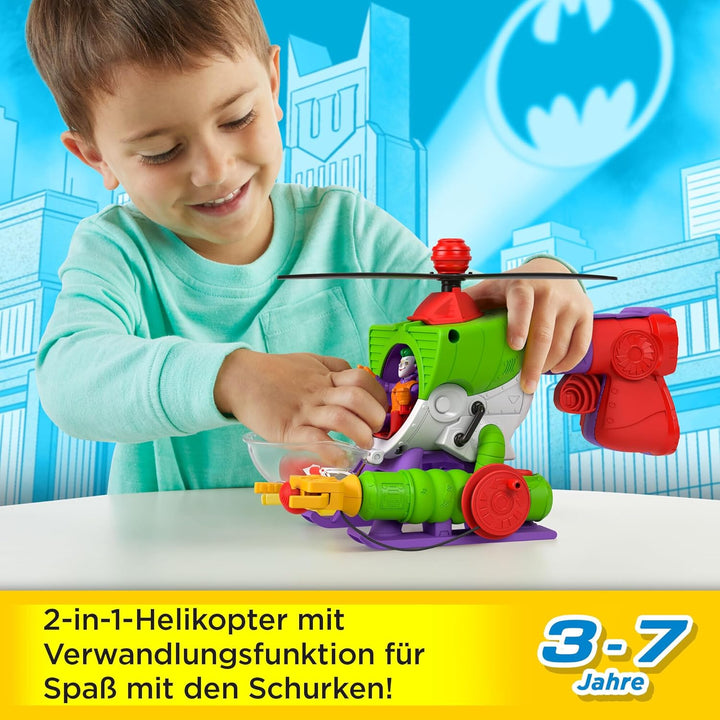 IMAGINEXT DC Super Friends Joker Robocopter - 2-in-1-Helikopter mit Verwandlungsfunktion und Geschos