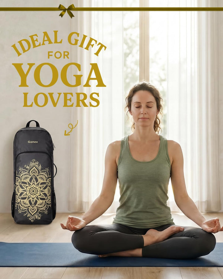 Gonex Yogatasche, Yoga-Rucksack mit Wasserdichter Tasche und Metallreissverschluss, Passend für Matt
