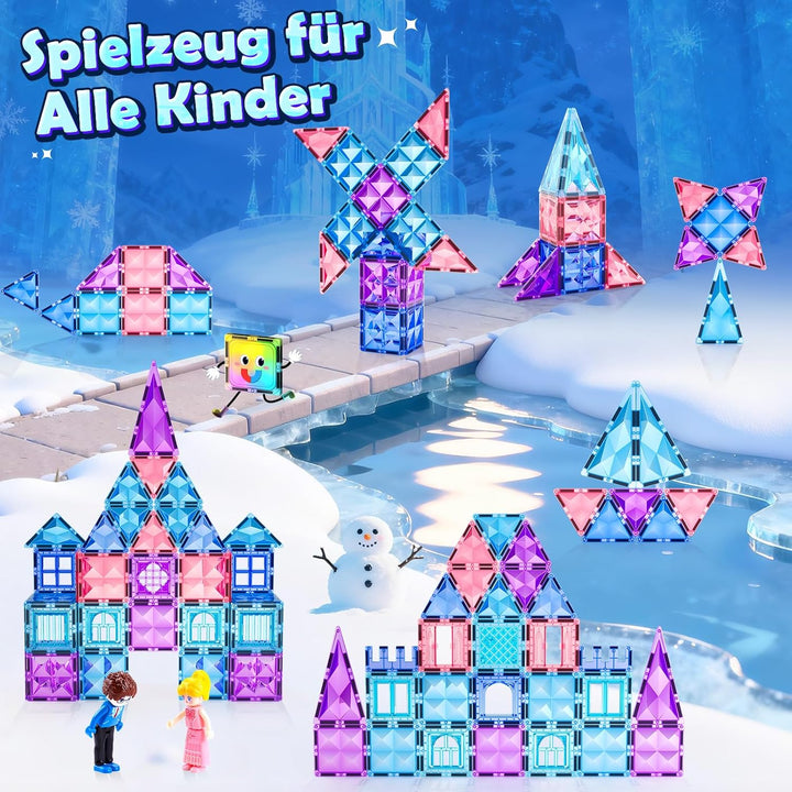 Magnetische Bausteine 58 Stück Magnetbausteine Magnetspielzeuge Kinderspielzeug Magnetblöcke Magnets