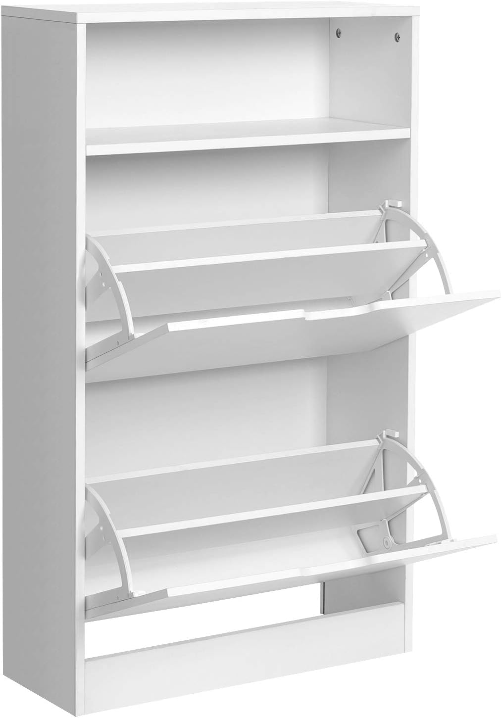 EGGREE Schuhschrank 2 Klappen, Schuhkipper, Schuhregal, Schuhaufbewahrung, offenes Fach, Trennwand v