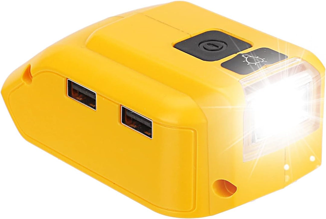 Akku-Adapter für Dewalt 18V Akku-USB-Handy-Ladegerät, LED-Arbeitsleuchte mit Dual-USB-Ladegerät und