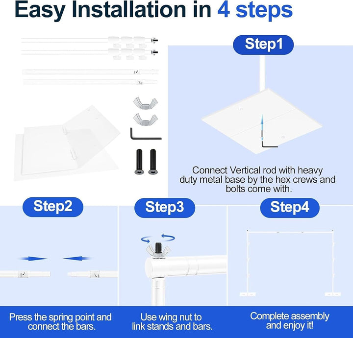 EMART Foto Hintergrund Ständer mit Stahlsockel, 2,6m x 3m Verstellbarer Hintergrundsystem, Hintergru