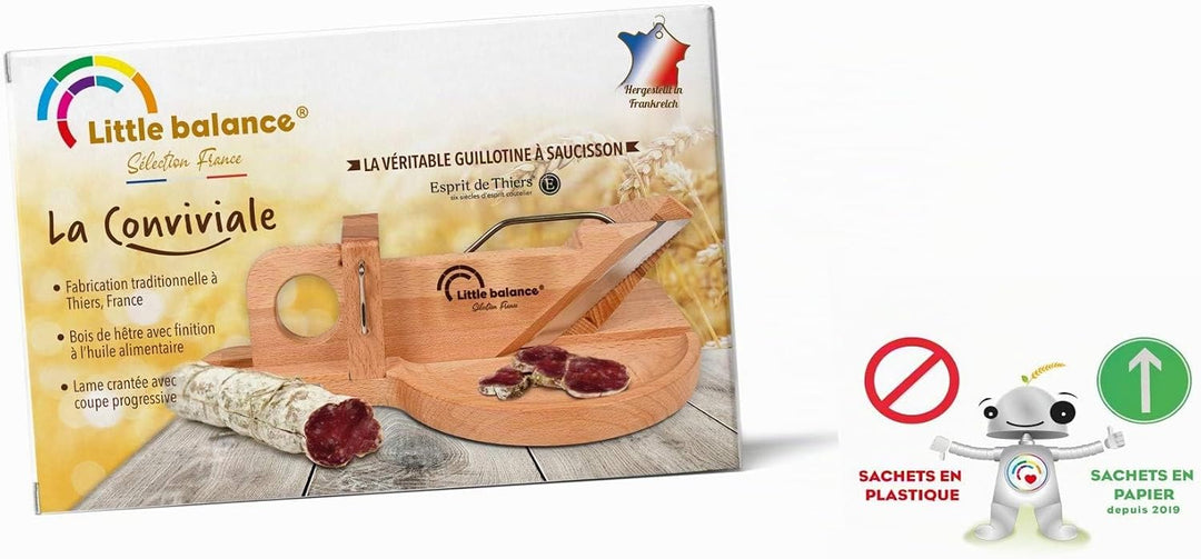 Little balance 8422 La Conviviale Wurstguillotine – 100% französische Herstellung – Edelstahlklinge