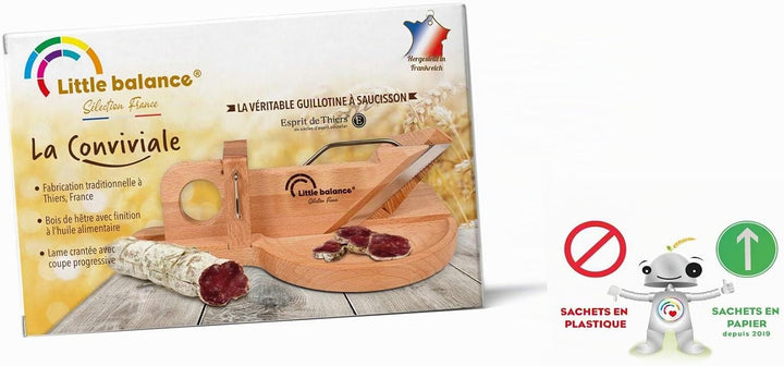 Little balance 8422 La Conviviale Wurstguillotine – 100% französische Herstellung – Edelstahlklinge