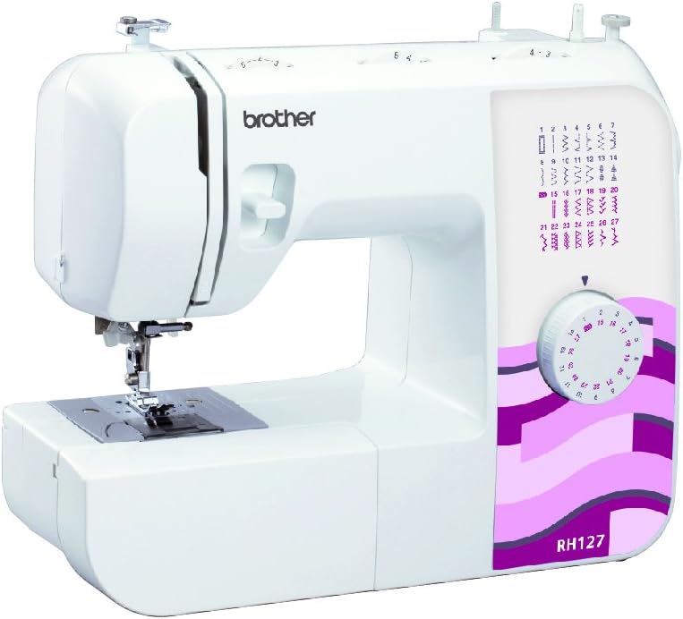 BROTHER Machine à coudre mécanique RH-127, 19,4 x 44,4 x 27 cm, Blanc/Rose/Rouge