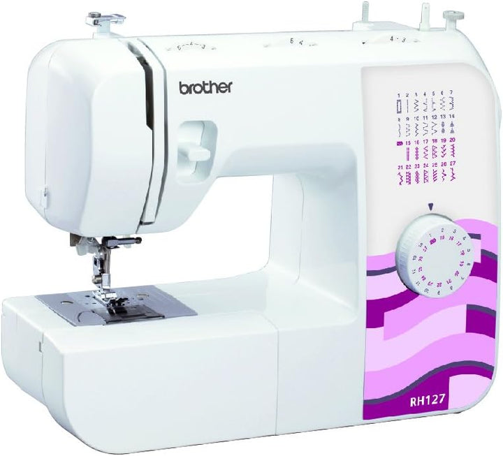 BROTHER Machine à coudre mécanique RH-127, 19,4 x 44,4 x 27 cm, Blanc/Rose/Rouge