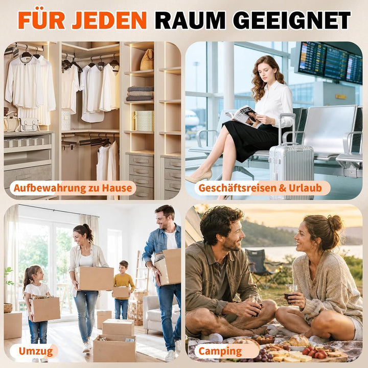 Vakuumbeutel für Kleidung mit kabelloser Vakuumpumpe – 15er-Set wiederverwendbare, reissfeste Kompre