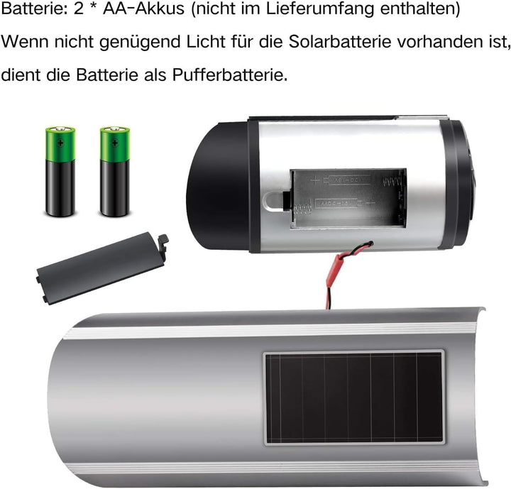 4 Stück Solar Dummy Kamera Fake Überwachung Kamera CCTV mit Blinkendem LED Licht Sicherheitskamera,
