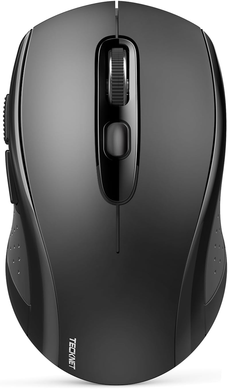 TECKNET Maus Kabellos, Bluetooth Maus (Tri-Mode: BT 5.0/3.0+2.4GHz) Funkmaus mit USB-Empfänger, Ergo