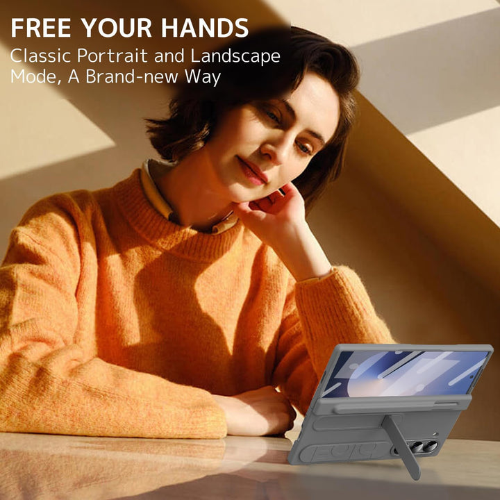 NINKI für Samsung Galaxy Z Fold 5 Ständer Hülle mit eingebautem Displaysschutzfolie Samsung Fold 5 H