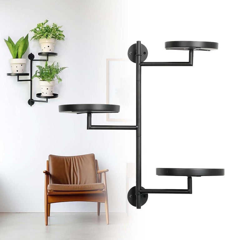 Rotierendes Wand-Pflanzenregal, 3-stufiges rotierendes Pflanzenregal - 180 Grad drehbarer Pflanzenst