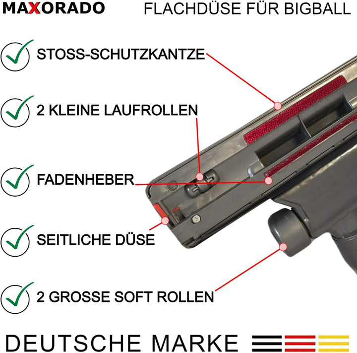 Flachedüse Flache Düse Bodendüse für Dyson Big Ball 1 2 Cinetic CY22 CY23 flach Ersatzteil Staubsaug