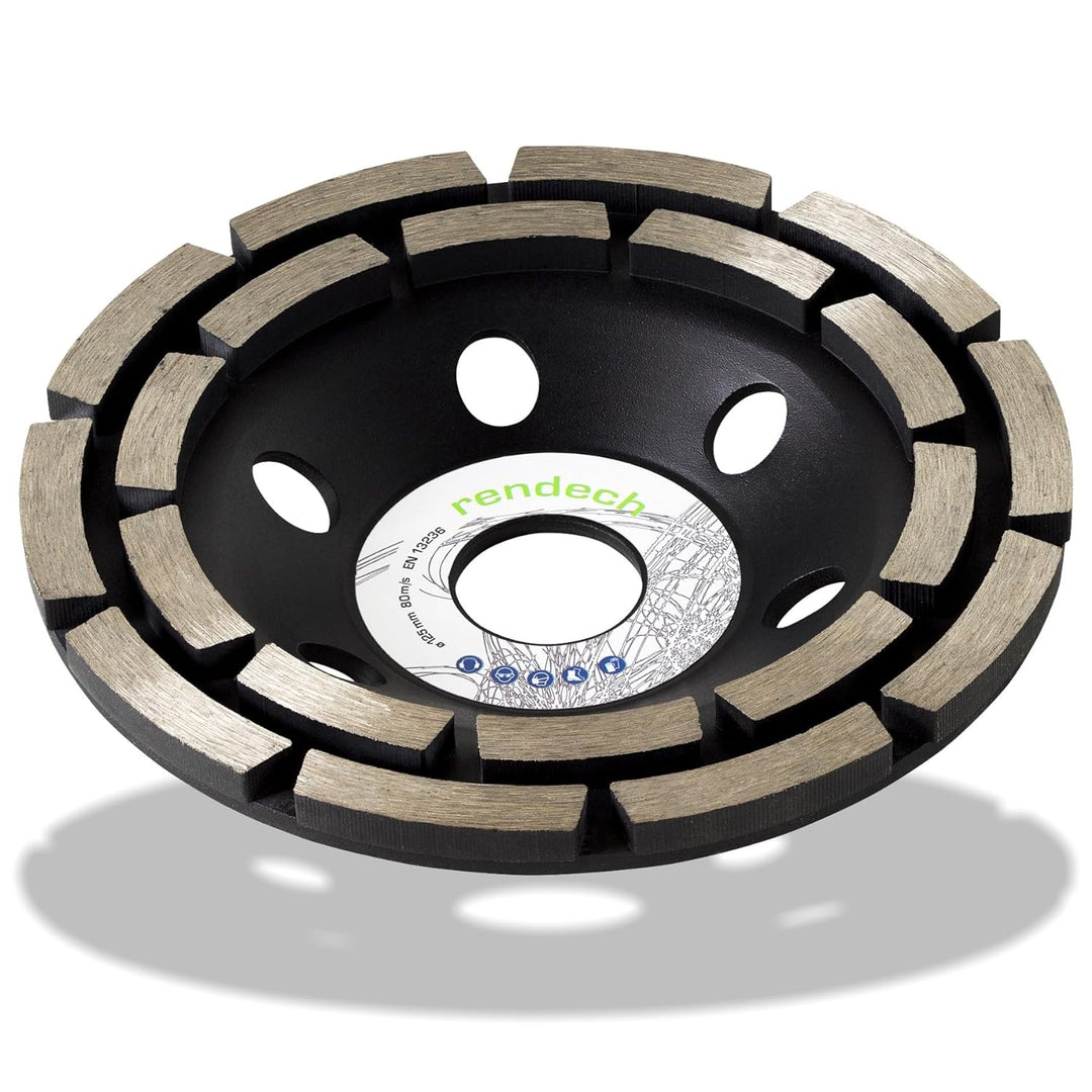 2x Profi Diamant Schleiftopf 125 mm für Beton, Stein, Fliesenkleber uvm. - Beton Schleifscheibe 125m