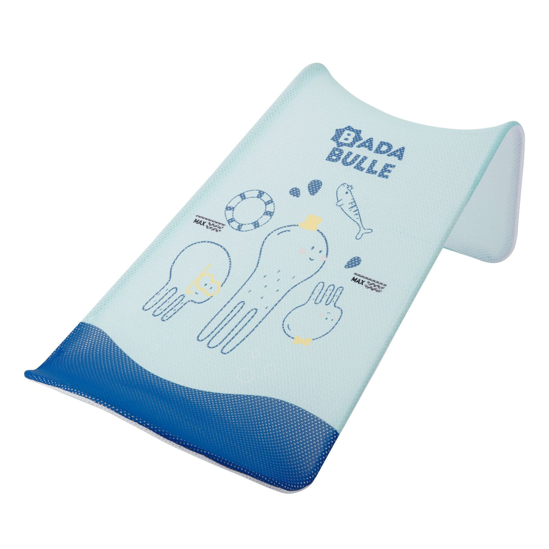 Badabulle Badeliege Meerestiere für Babys von 0-6 Monaten, mit bequemem Netzgewebe, Marineblau und H