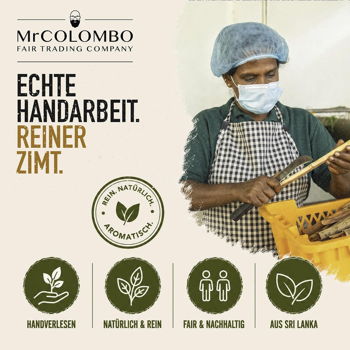 Ceylon Zimt Pulver 100g – C5 Premium Qualität, Direktimport aus Sri Lanka, Echter Zimt gemahlen, cum