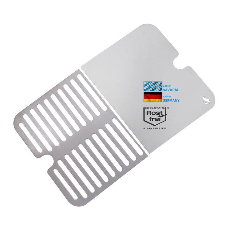 Edelstahl Grillrost und Plancha für Weber Go-Anywhere | spülmaschinenfest | Set aus 2 Hälften 40.7 x
