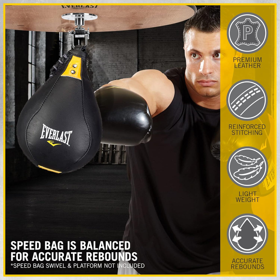 Everlast Unisex – Erwachsene Kangoroo Speed Bag Sandsäcke und Punchballs 9X6 Schwarz, 9X6 Schwarz
