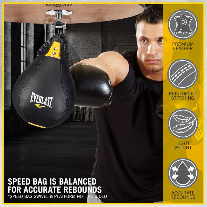 Everlast Unisex – Erwachsene Kangoroo Speed Bag Sandsäcke und Punchballs 9X6 Schwarz, 9X6 Schwarz