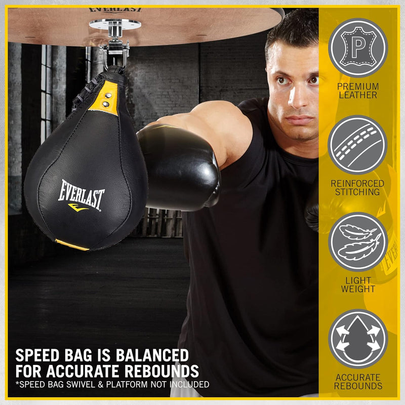 Everlast Unisex – Erwachsene Kangoroo Speed Bag Sandsäcke und Punchballs 9X6 Schwarz, 9X6 Schwarz