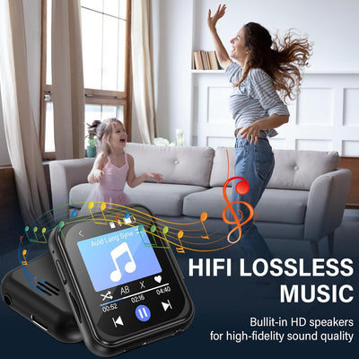 64GB MP3 Player mit Bluetooth 5.4, Full Touchscreen HiFi Verlustfreier Ton Music Player mit 720P HD-