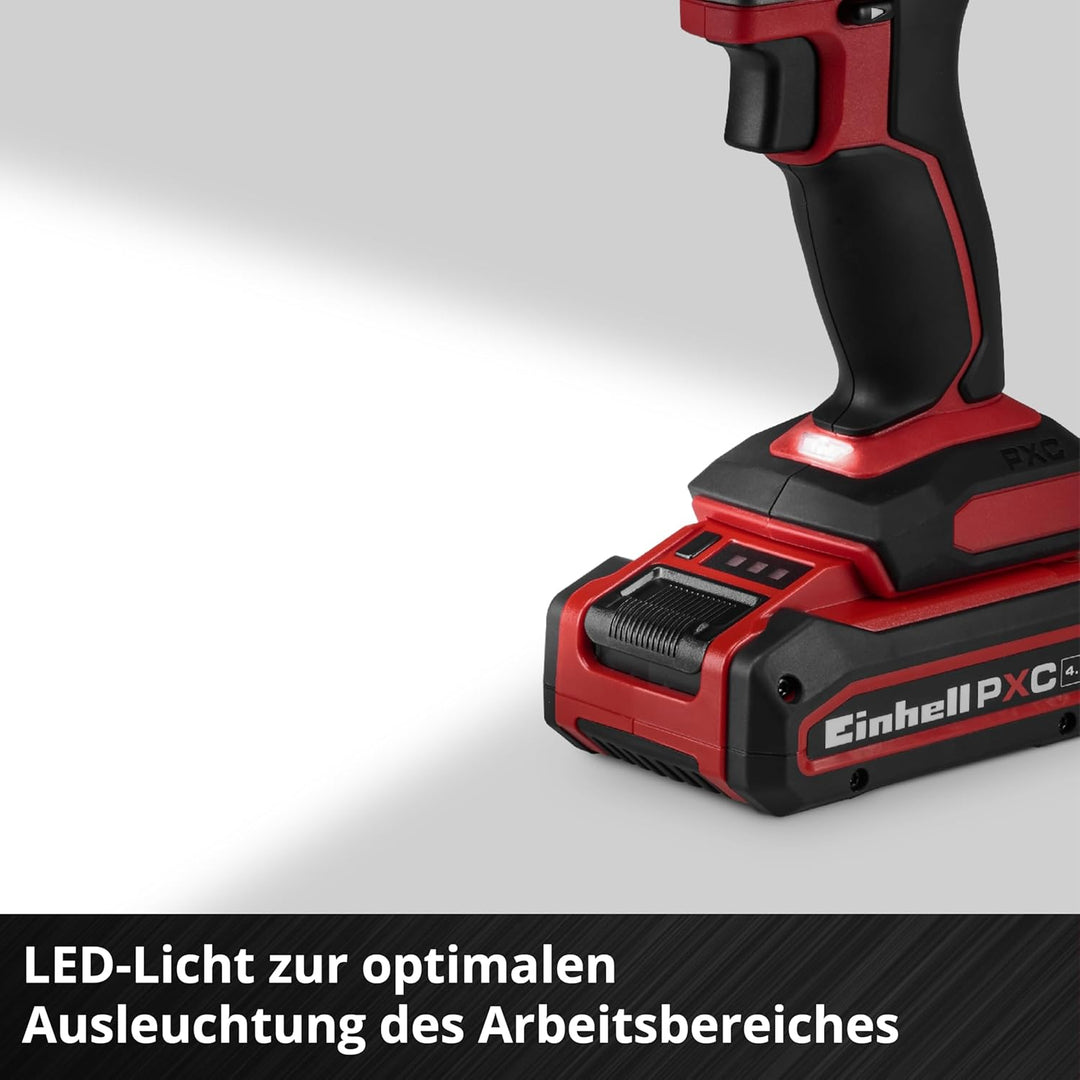 Einhell Akku-Bohrschrauber TC-CD 18/38 Li - Solo Power X-Change (18 V, 38 Nm, 10 mm Schnellspannbohr