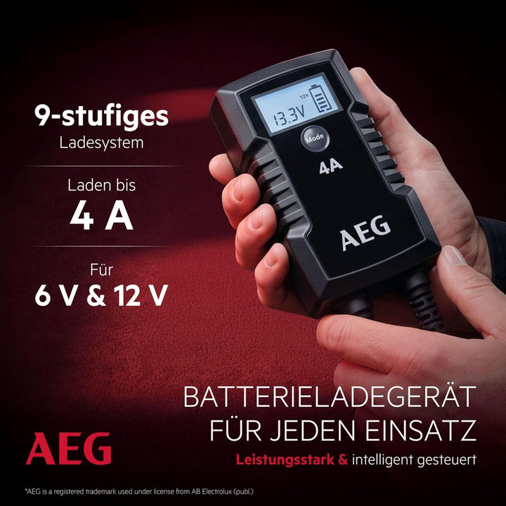 AEG Automotive 10616 Mikroprozessor-Ladegerät für Auto Batterie LD 4.0, 4 Ampere für 6/12 V, 7-HF La