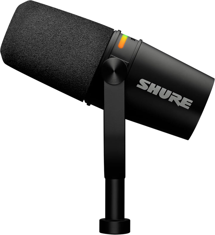 Shure MV7+ Podcast Mikrofon-Verbessertes Audio, LED-Touchpanel, USB-C- und XLR-Ausgänge, Auto-Level-