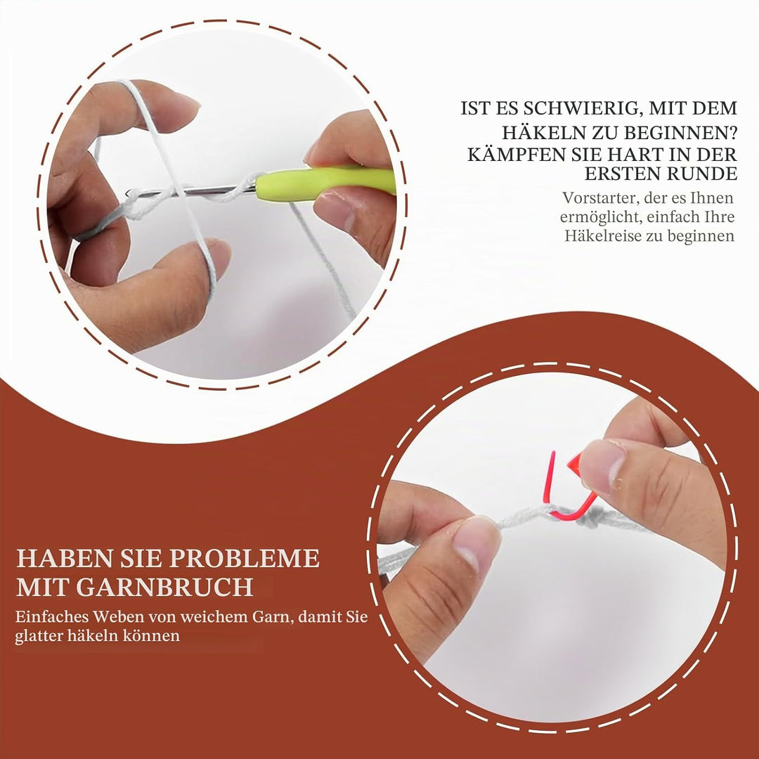 Häkelset für Anfänger, 2 Grösse Rund Körbe häkeln mit Garn und Häkelnadel strickset für anfänger Pra