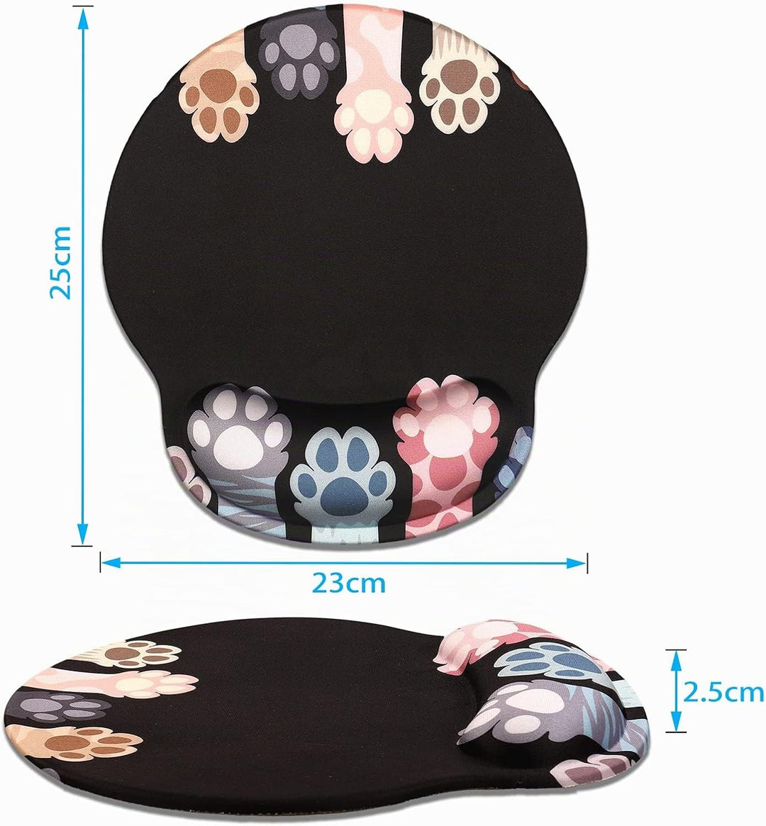 CHUQING Ergonomische Mauspad mit Handgelenkauflage-Mousepad mit Gelkissen Handgelenkstützen,25x23cm,