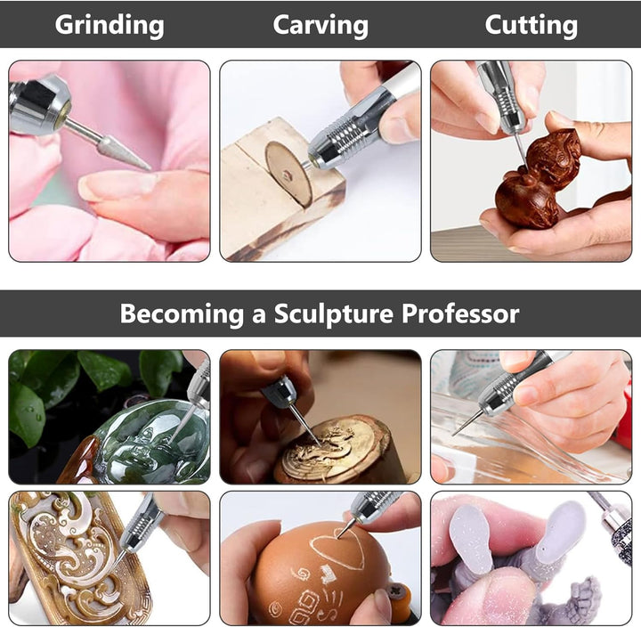 Electric Engraving Pen, Micro Gravierstift, Multifunctional Gravur Gerät Set, Portable Wireless Grav