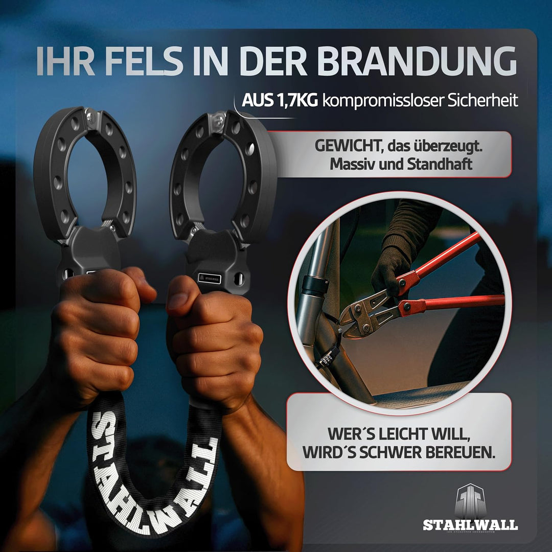 E Scooter Schloss - maximale Sicherheit, feuergehärteter Stahl, Handschellenschloss für E Roller & F