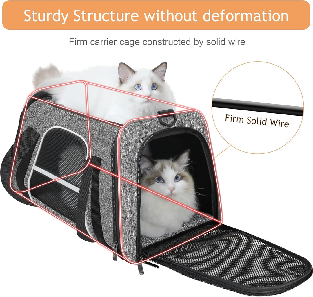 Katzen Transportboxen, Atmungsaktive und Faltbare Hundebox,Hundetasche Transportbox mit Verstellbare