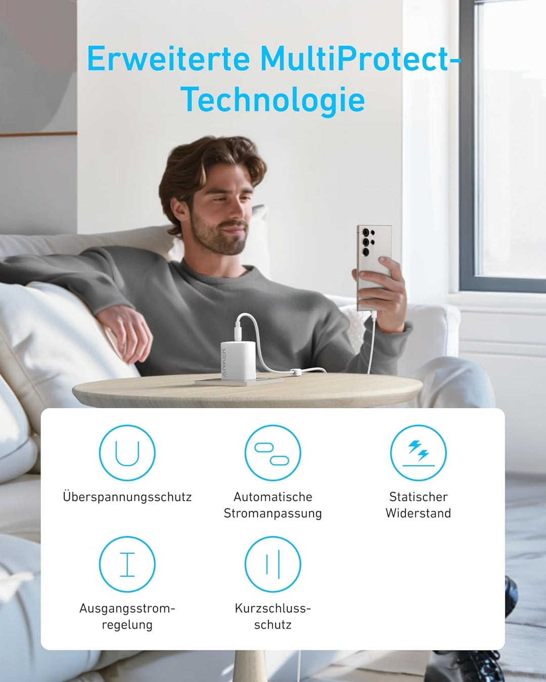 Anker 45W USB C Ladegerät, iPad Ladegerät, PPS-Schnellladen Netzteil für Samsung Galaxy S24 Ultra/S2