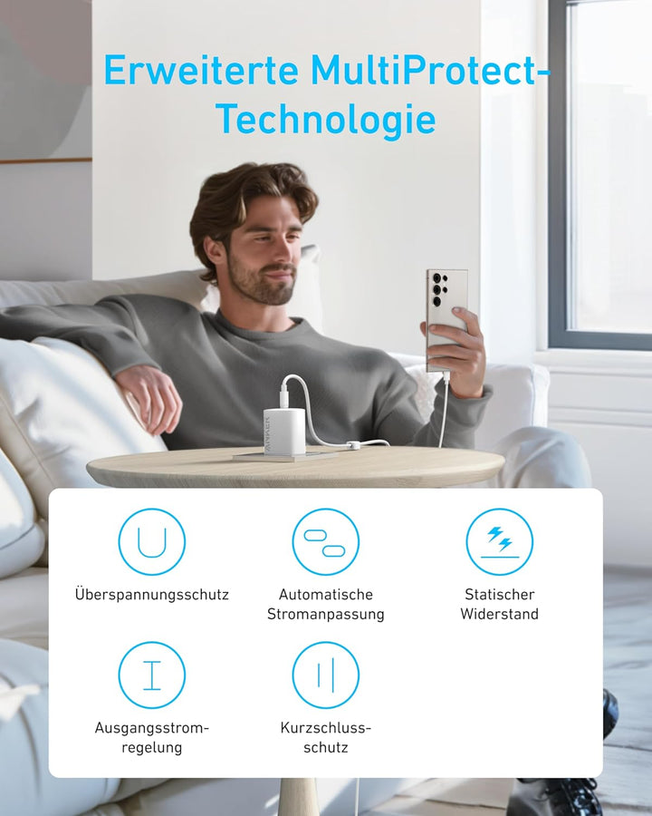 Anker 45W USB C Ladegerät, iPad Ladegerät, PPS-Schnellladen Netzteil für Samsung Galaxy S24 Ultra/S2