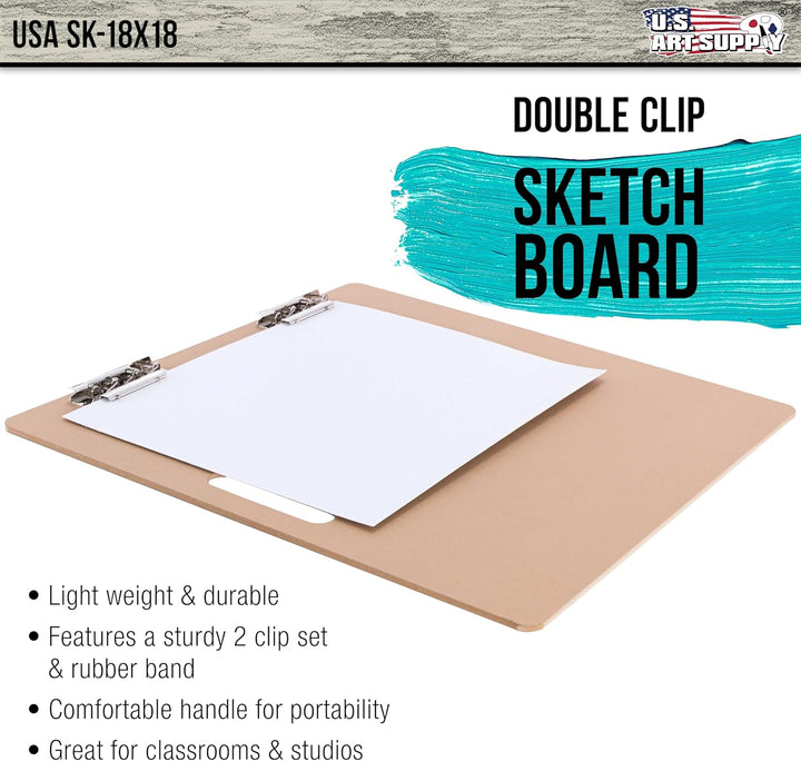 US Art Supply Artist Sketch Tote Board - Great for Classroom, Studio or Field Use (18x18) by US Art