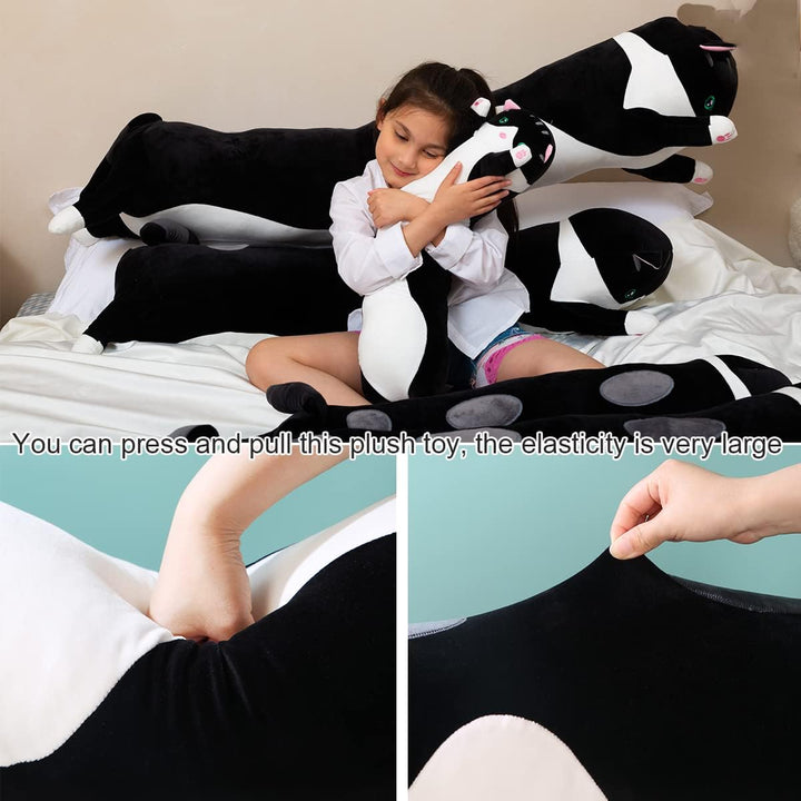 Kekeso Stofftiere Katzen Kissen Lange Kätzchen Süsse Plüschtier Katze Kuscheltier Kawaii Plüsch Sofa