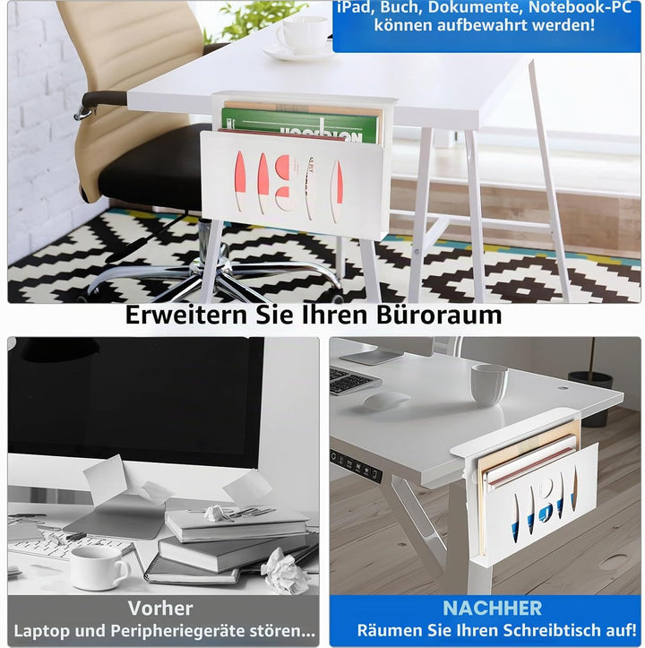 HAQIUHETO schubladen Organizer Laptop Stand Notebook ständer,Aus Stahl,kein Bohren erforderlich Zijs