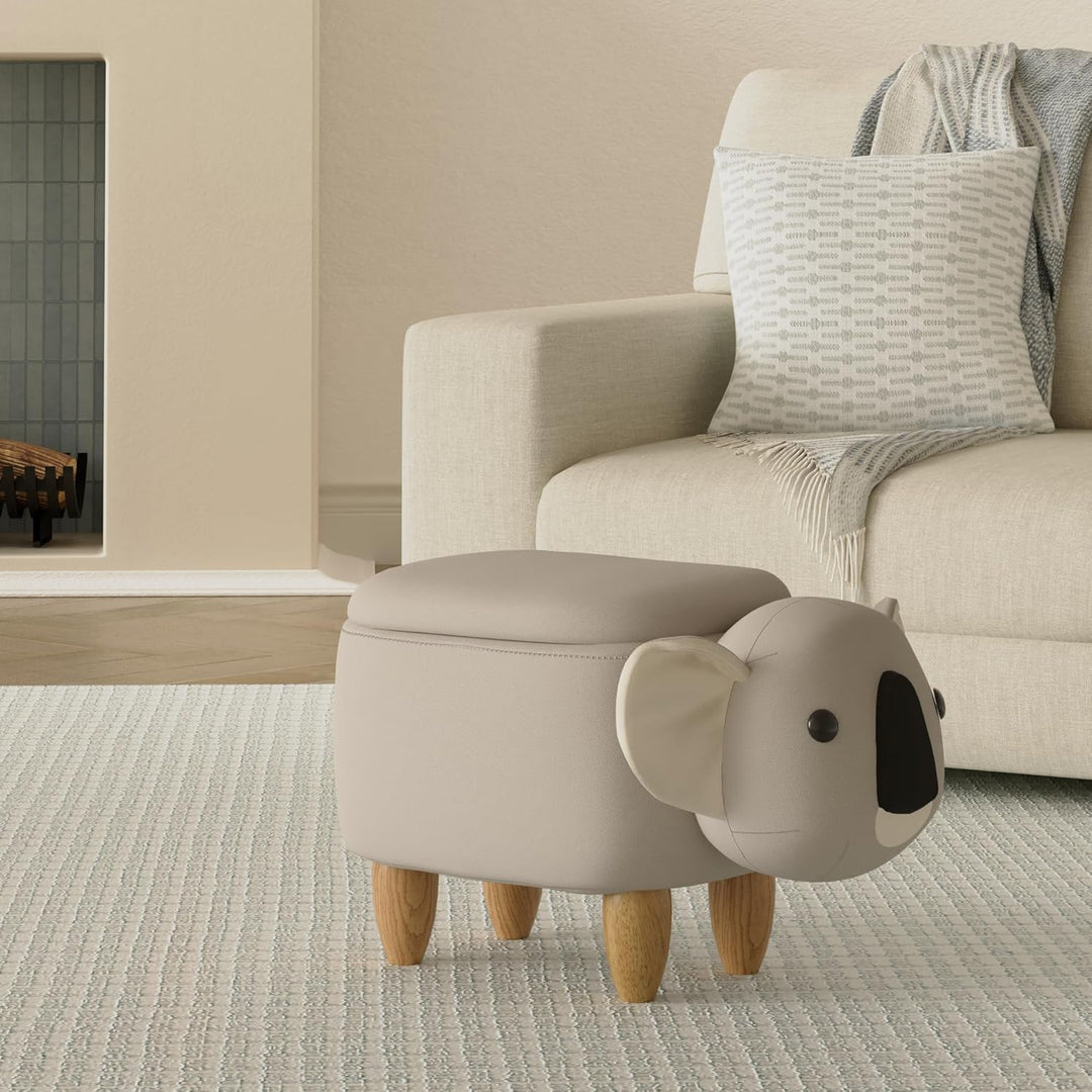 SVITA Animal Storage Kinderhocker Tierhocker mit Stauraum gepolsterter Hocker mit Holzbeinen Tier-Mo