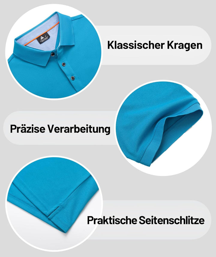 SwissWell Polo Shirts Herren Kurzarm Golf Tennis Atmungsaktives Outdoor Sommer Sports Poloshirt mit