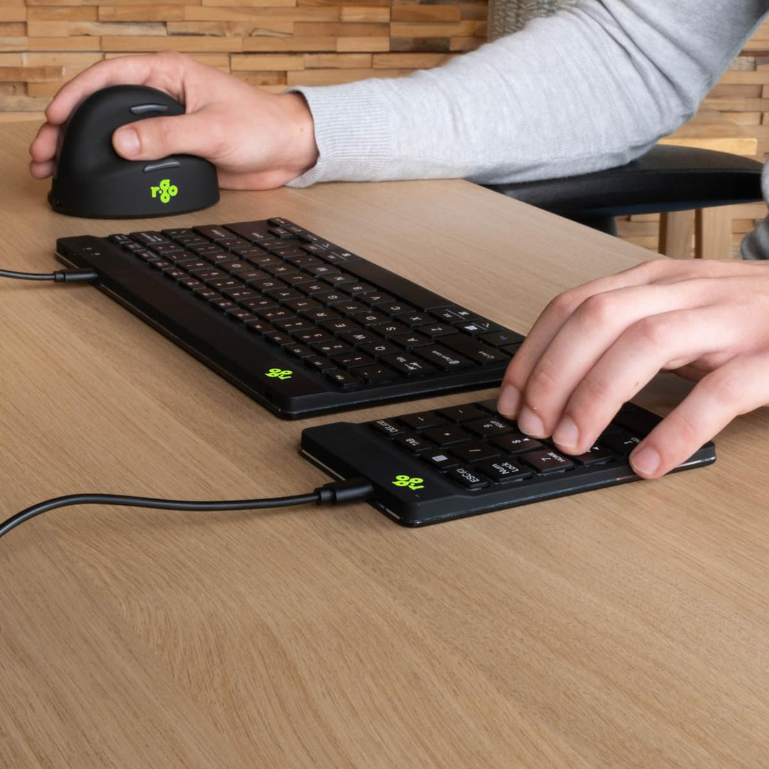 R-Go Tools R-Go Numpad Break, Numerische Zusatztastatur mit USB-Anschluss, Kabelgebunden, Schwarz,