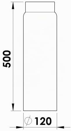 FIREFIX RD130/5 Ofenrohr aus 2 mm starken Stahl (Rauchrohr) in 130 mm Durchmesser, für Kaminöfen und