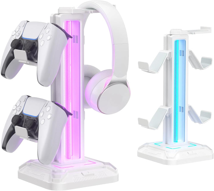 KDD Gaming Kopfhörer Ständer Led mit 9 Lichtmodi - Drehbarer Headset Halterung Tisch mit Abnehmbarer