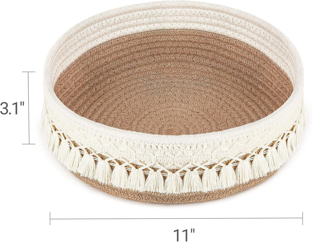 Mkono Make-up Halter Organizer Makrame Dekorativer Gewebter Seilkorb Boho Decor Kosmetik Schreibtisc