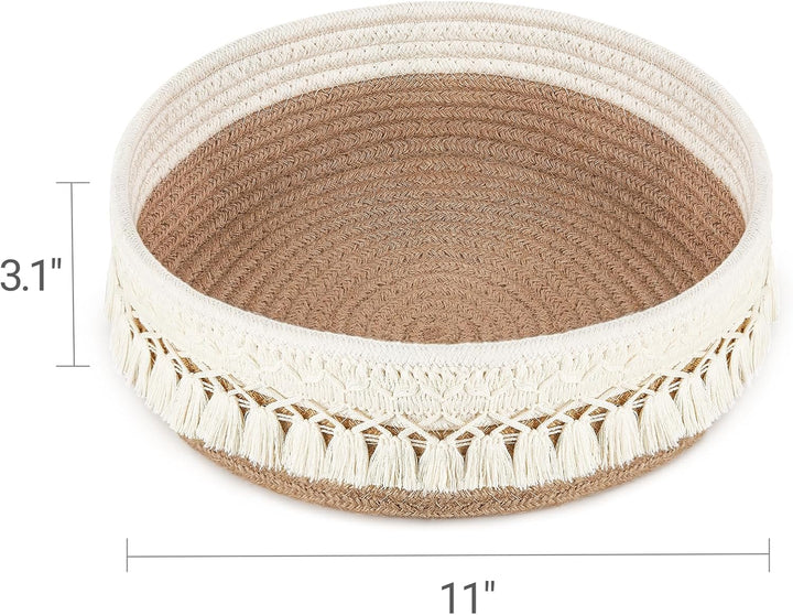 Mkono Make-up Halter Organizer Makrame Dekorativer Gewebter Seilkorb Boho Decor Kosmetik Schreibtisc