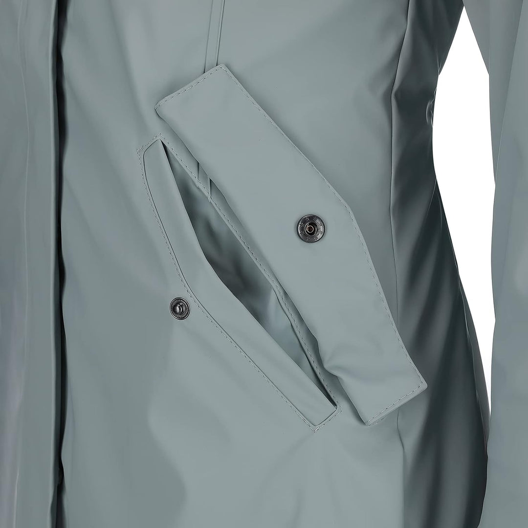 Dry Fashion Damen Regenmantel Malmö - Frauen Regenjacke Jacke mit Kapuze Lang Winddicht Wasserdicht