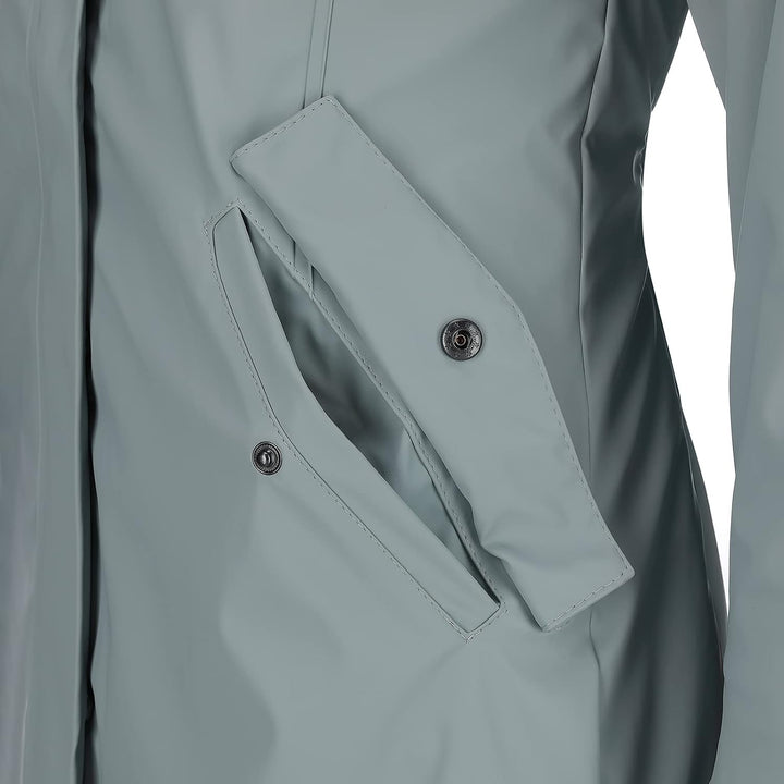 Dry Fashion Damen Regenmantel Malmö - Frauen Regenjacke Jacke mit Kapuze Lang Winddicht Wasserdicht
