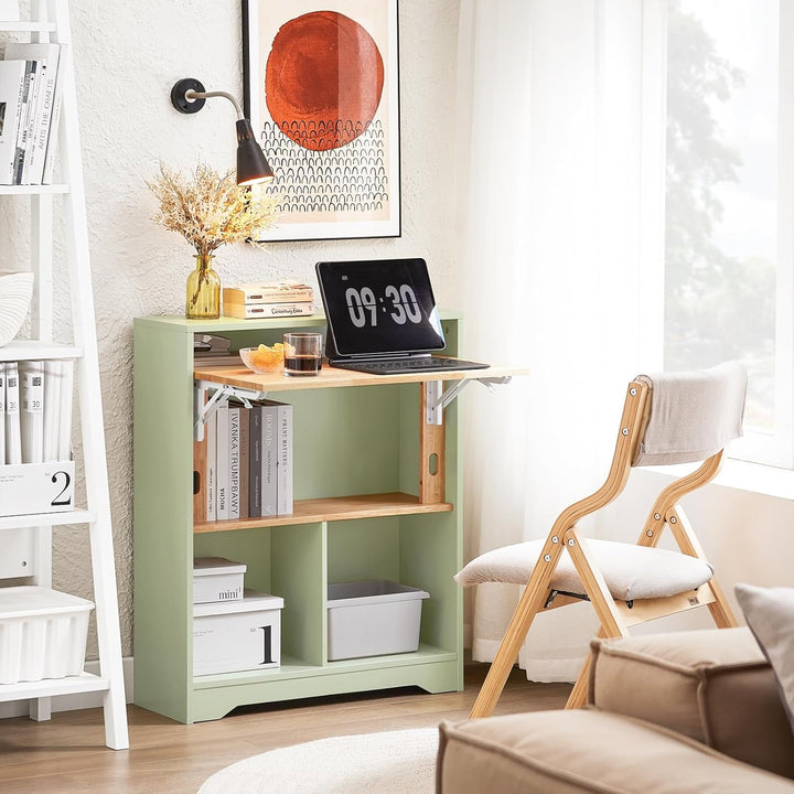 SoBuy Klapptisch mit angebautem Schrank Klappbarer Tisch mit Schrank Faltbarer Tisch Schreibtischsch