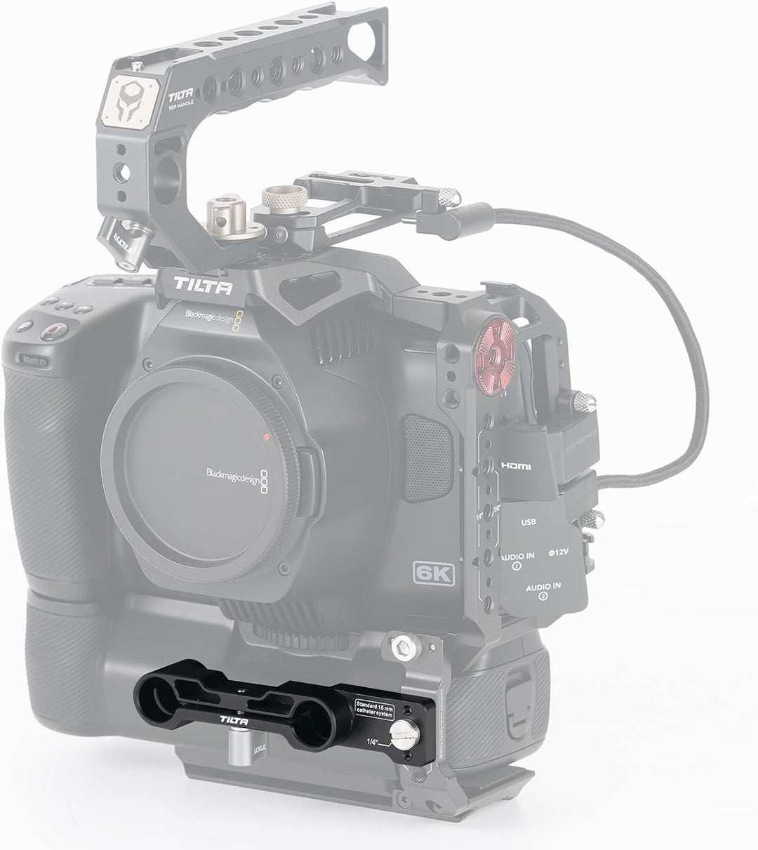 Tilta 15 mm Rutenhalter kompatibel mit BMPCC 6K Pro – Schwarz TA-T11-RH-B, Schwarz