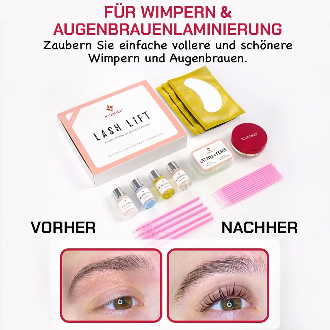 P-Beauty 2025 SET Wimpernlifting & Augenbrauenlifting mit Glue Balm - Laminierungs Kit für Schwung &